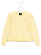Ralph Lauren Kids - Ruffled Cardigan - Kids - Cotton - 5 Yrs, Yellow/orange