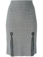 Alexander Wang Fitted Gingham Pencil Skirt, Women's, Size: Medium, Black, Viscose/nylon/spandex/elastane