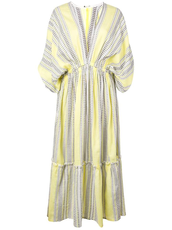 Lemlem Amira Plunge Dress - Yellow