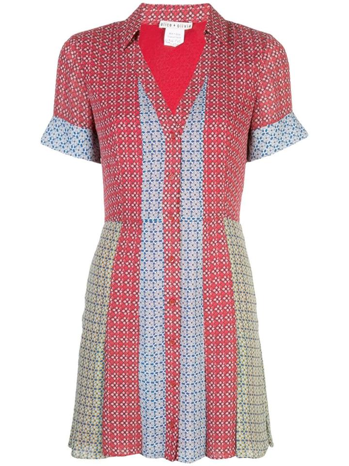 Alice+olivia Colour Block Shirt Dress - Red
