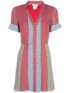 Alice+olivia Colour Block Shirt Dress - Red