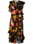 Givenchy Cloud Print Ruffle Dress - Multicolour