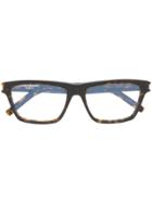 Saint Laurent Eyewear Tortoiseshell Squared Glasses - Brown