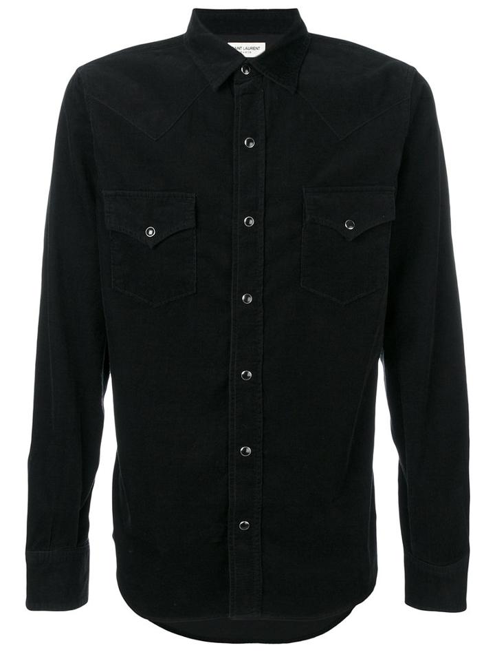 Saint Laurent - Baby Cord Western Shirt - Men - Cotton - L, Black, Cotton
