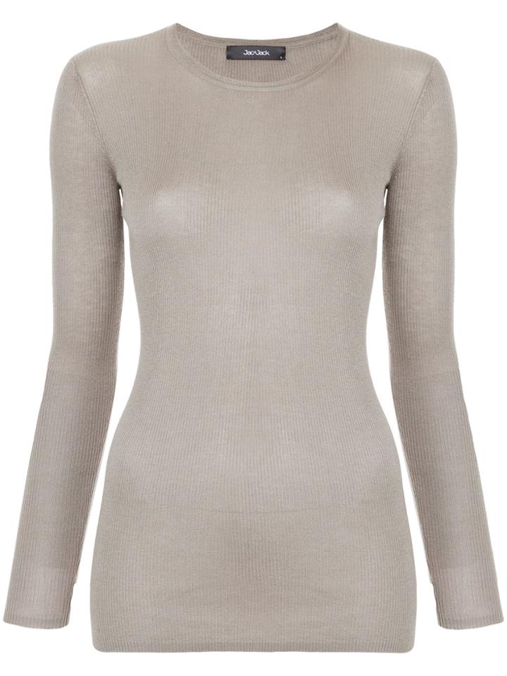 Jac+ Jack Sanders Ribbed Jumper - Grey