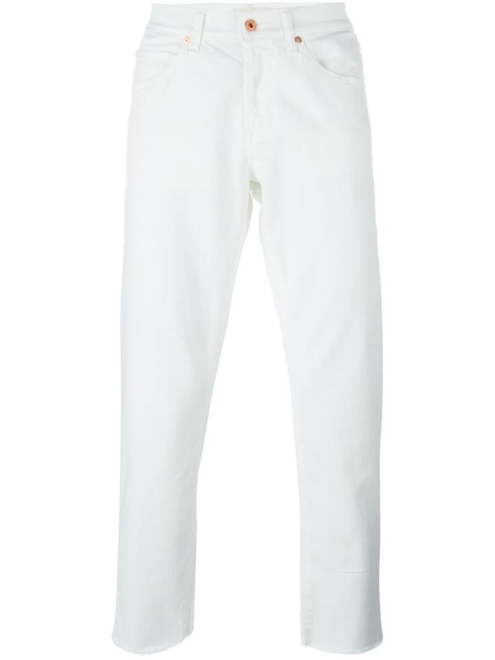 Off-white Striped Detail Jeans, Men's, Size: 30, White, Cotton/spandex/elastane
