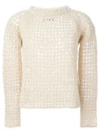 Zadig & Voltaire Fuzzy Fishnet Knit Sweater, Women's, Size: Medium, Nude/neutrals, Acrylic/polyamide/mohair/merino