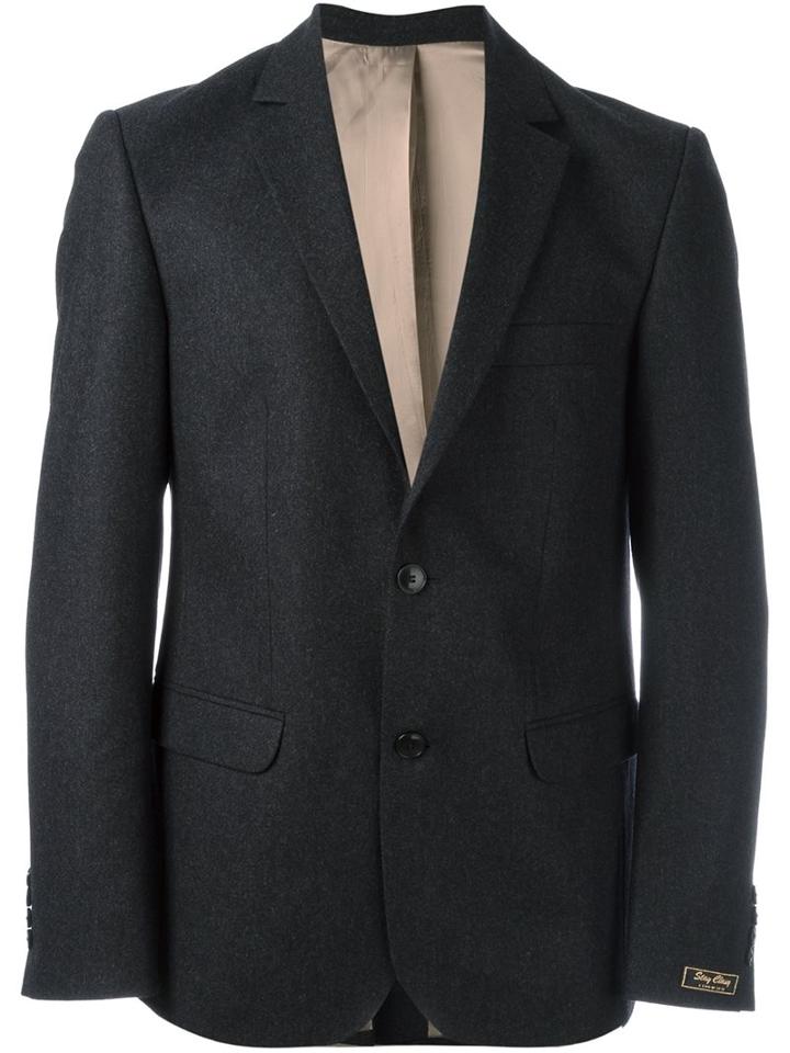 A Kind Of Guise Two Button Blazer, Men's, Size: 52, Grey, Viscose/virgin Wool