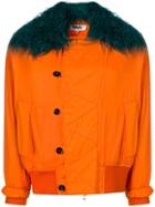 Mm6 Maison Margiela Faux Fur Bomber Jacket - Orange
