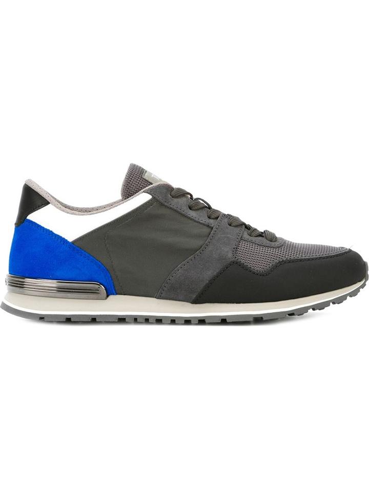 Tod S Panelled Sneakers, Men's, Size: 44, Grey, Leather/nylon/rubber