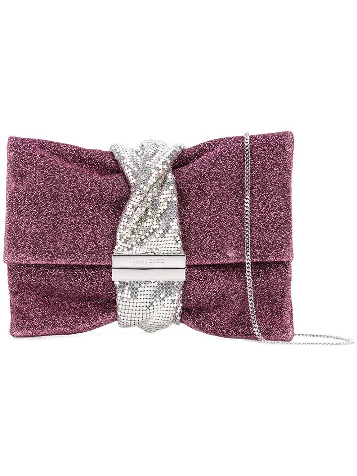 Jimmy Choo 'chandra' Clutch, Women's, Pink/purple, Silk/metallic Fibre