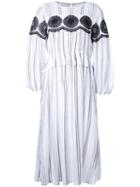 Muveil Striped Mid Dress, Women's, Size: 38, White, Cotton