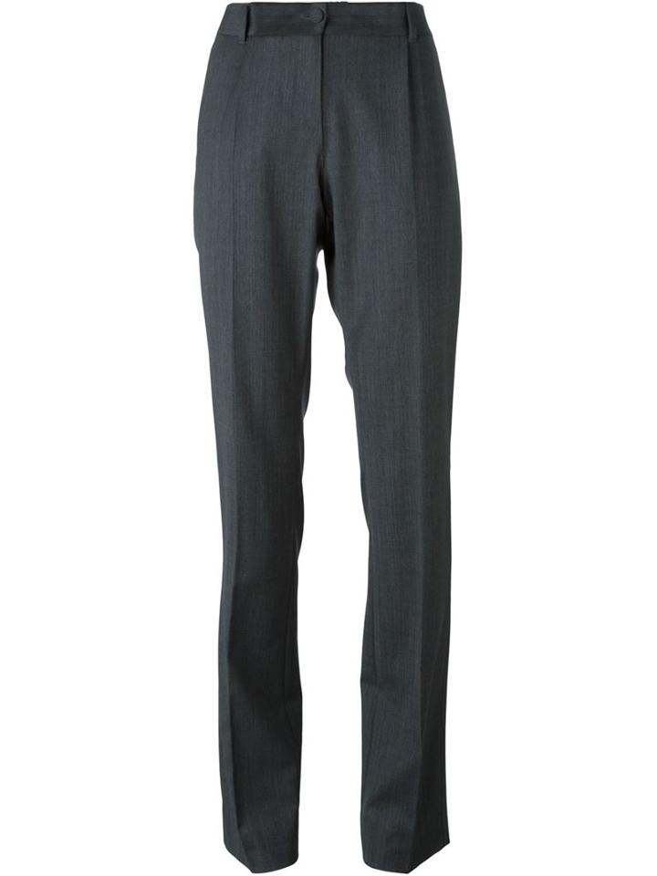 Dolce & Gabbana Straight Leg Trousers, Women's, Size: 38, Grey, Spandex/elastane/virgin Wool