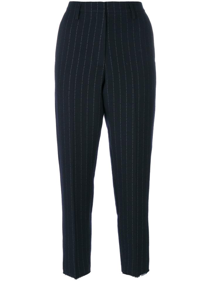 Golden Goose Deluxe Brand - Striped High Waist Trousers - Women - Cotton/polyamide/polyester/virgin Wool - M, Blue, Cotton/polyamide/polyester/virgin Wool