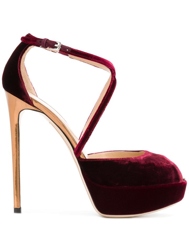 Deimille Open Toe Stiletto Sandals - Pink & Purple