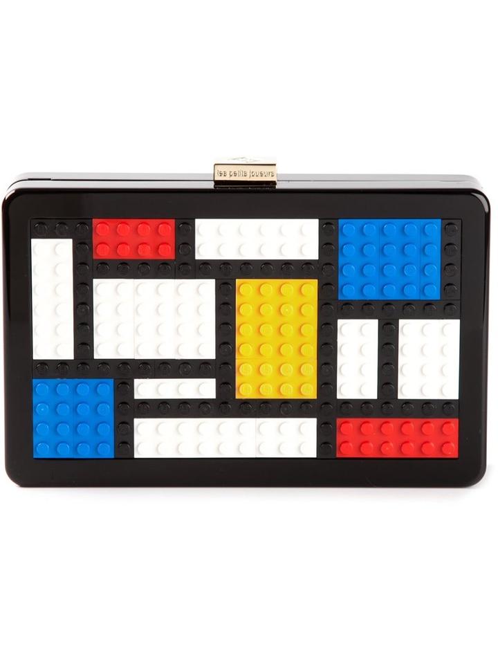 Les Petits Joueurs 'mondrian' Clutch, Women's, Black, Plastic