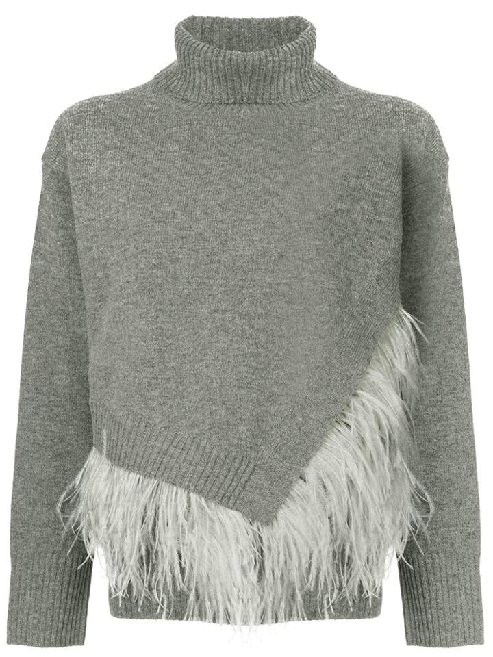 Le Ciel Bleu Feather Knit Jumper - Grey