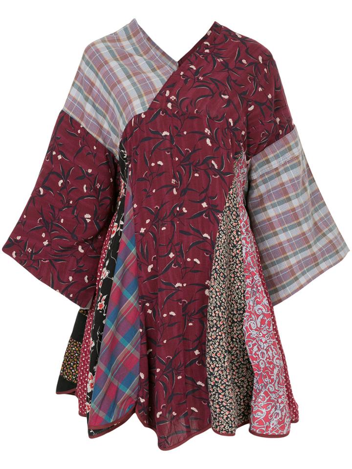 Yeah Right! Patchwork Mini Dress - Red