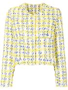 P.a.r.o.s.h. Cropped Tweed Jacket - Yellow & Orange