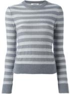 Valentino Striped Jumper, Women's, Size: Xs, Grey, Polyester/viscose/mohair/wool