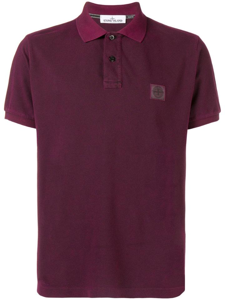 Stone Island Logo Patch Polo Shirt - Pink