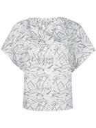 Chalayan Printed Short-sleeve Blouse - White