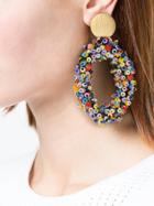 Carolina Herrera Beaded Hoop Earrings - Multicolour
