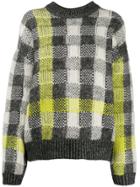 Mcq Alexander Mcqueen Checked Ribbed Knit Jumper - Grey