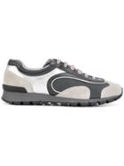 Prada Panelled Lace-up Sneakers - Grey