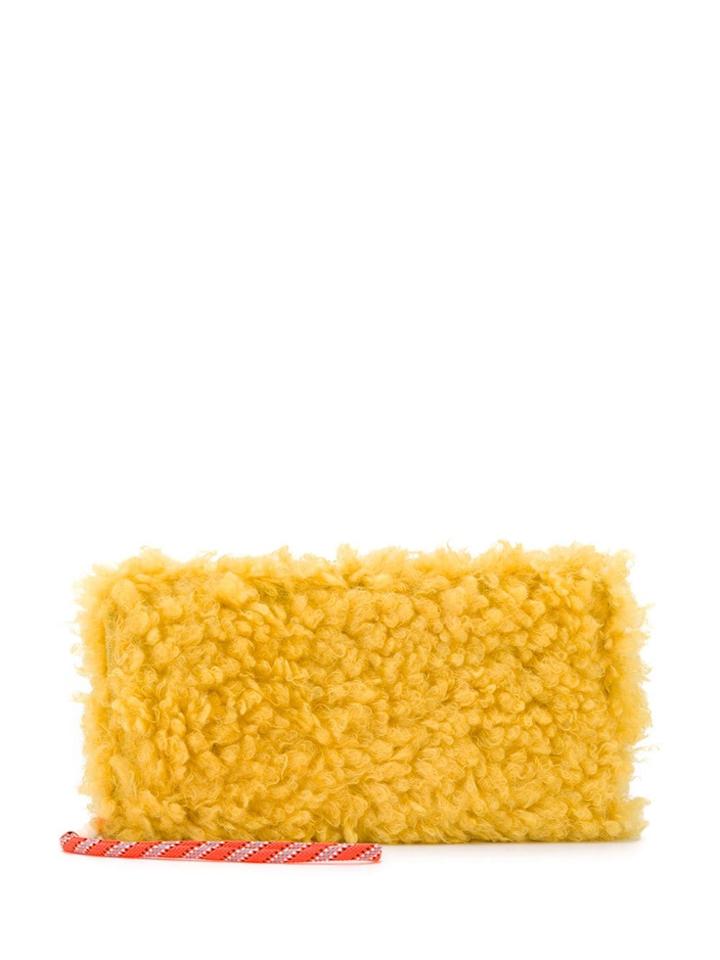 Mm6 Maison Margiela Faux-shearling Wallet - Yellow