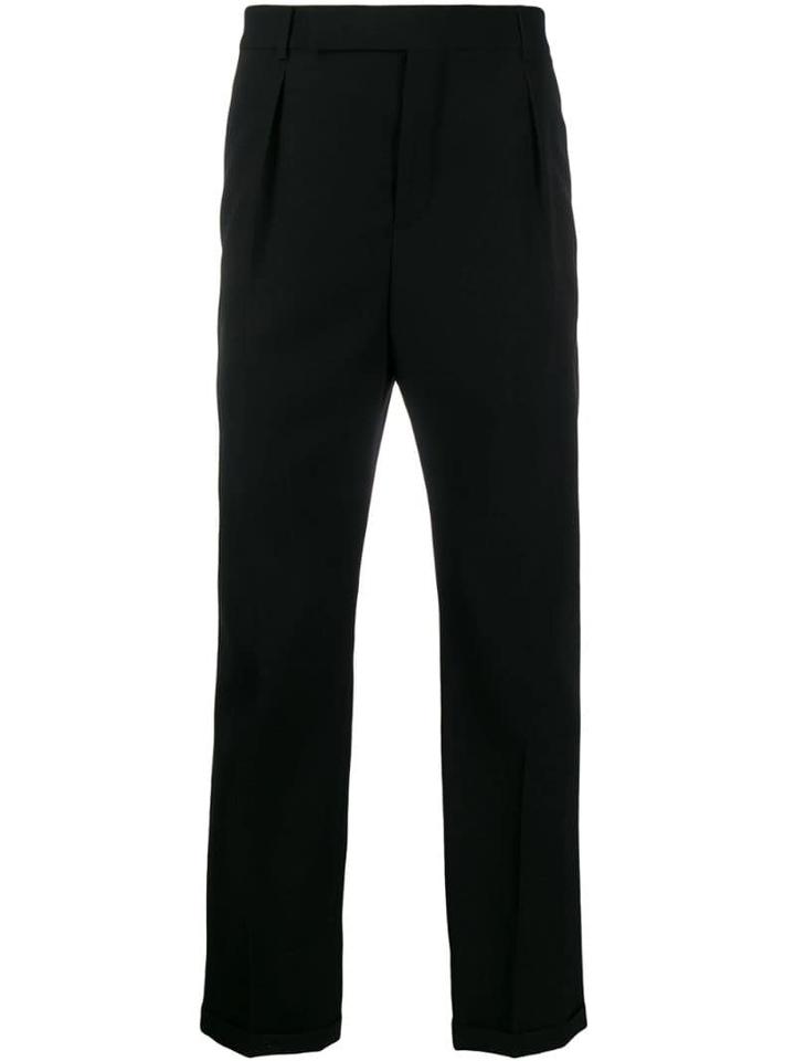 Saint Laurent Cuffed Tailored Trousers - Black