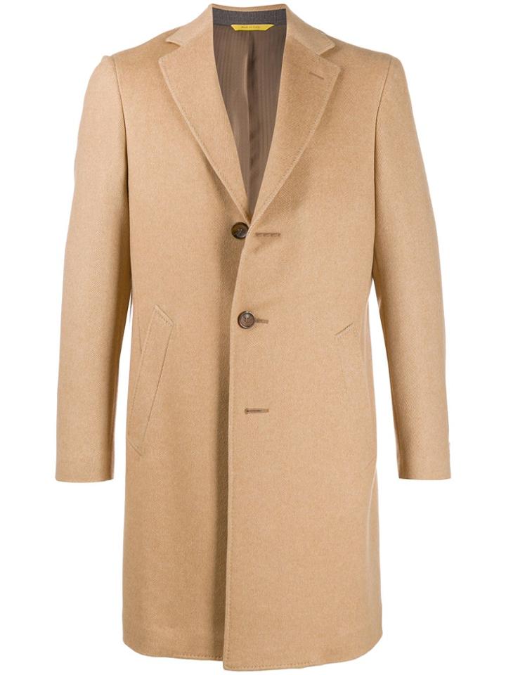 Canali Vicuna Single Breasted Coat - Neutrals