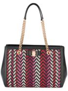 Salvatore Ferragamo Zigzag Vara Bow Tote Bag - Black