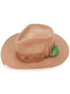 Nick Fouquet - Lucky Cat Fedora Hat - Women - Cotton - 57, Nude/neutrals, Cotton