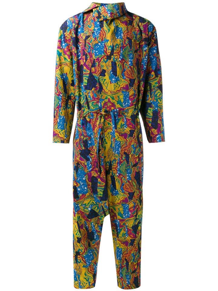 Issey Miyake Patterned Jumpsuit, Men's, Size: 3, Cotton
