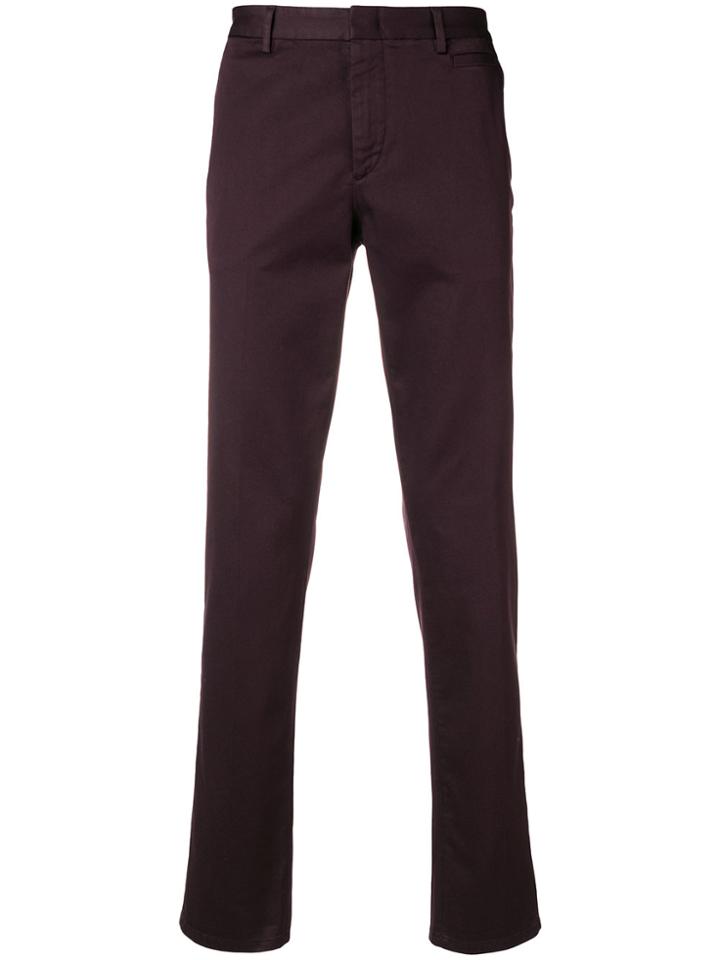 Prada Turn-up Hem Tapered Trousers - Pink & Purple