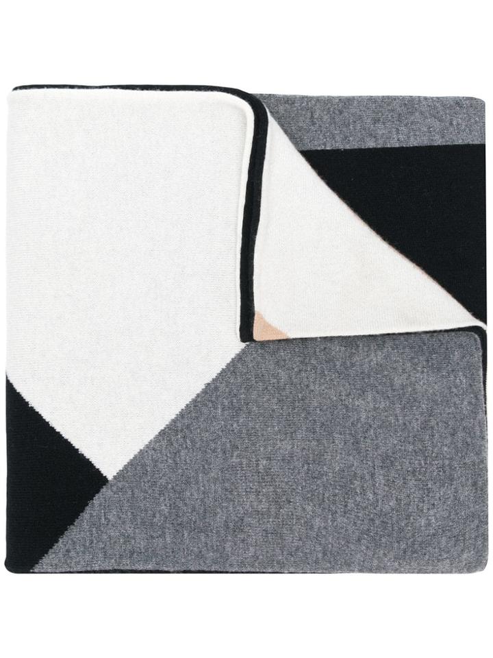 Chinti & Parker Geometric Patterned Scarf - Black