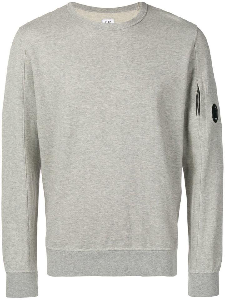 Cp Company Logo Patch Sweatshirt - Grey
