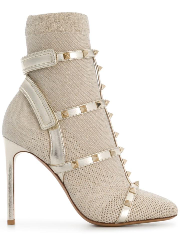 Valentino Valentino Garavani Rockstud Boots - Gold