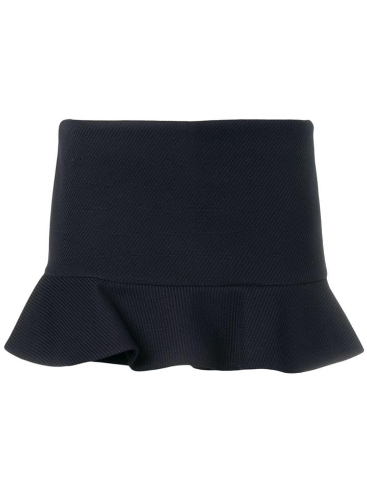 Red Valentino Ruffle Trim Skirt Front Shorts - Blue