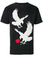 Intoxicated Eagle-embroidered T-shirt - Black