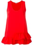 P.a.r.o.s.h. Asymmetric Hem Sleeveless Blouse, Women's, Size: Medium, Red, Polyester