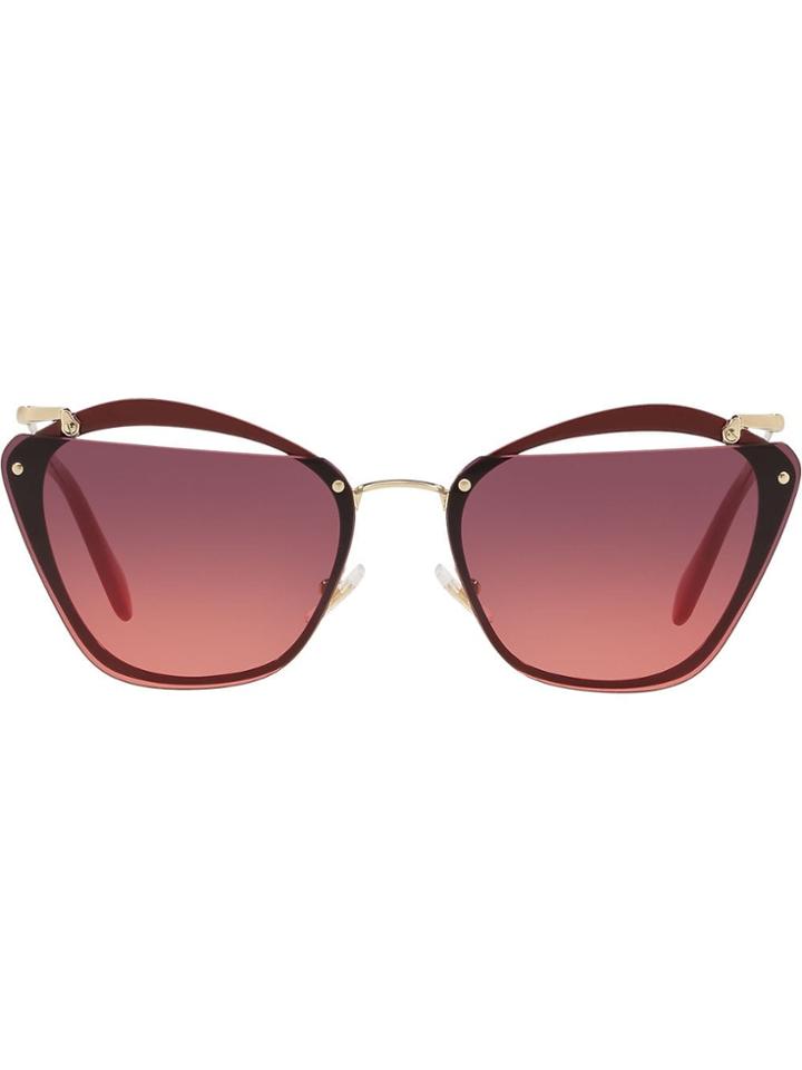 Miu Miu Eyewear Cut Out Noir Sunglasses - Red