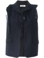 Jil Sander Ruffled Trim Waistcoat - Blue