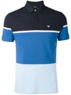 Armani Jeans Colour Block Polo Shirt, Men's, Size: Xl, Blue, Cotton/spandex/elastane