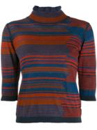 See By Chloé Striped Knitted Top - Blue