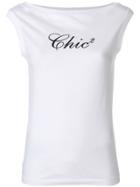 Dsquared2 Chic Slogan Print Sleeveless Top - White