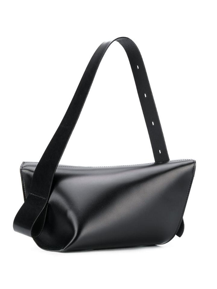 Venczel Buckle Embellished Shoulder Bag - Black