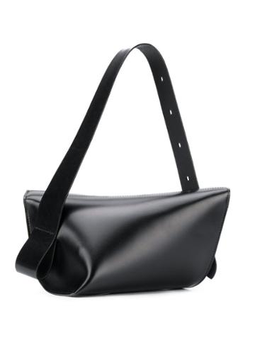 Venczel Buckle Embellished Shoulder Bag - Black