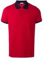 Moncler Contrast Trim Polo Shirt, Men's, Size: Medium, Red, Cotton